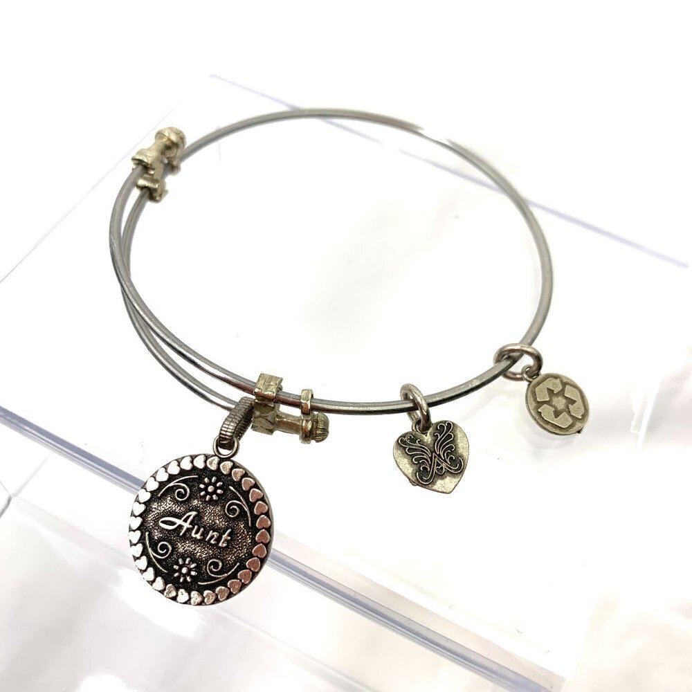 Angelica Aunt Charm Bracelet - Silver, Expands 2"- 3.5"